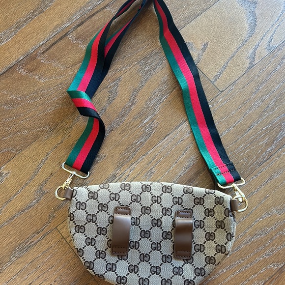 Designer style belt bag Fanny pack replica look alike brown red green - Picture 5 of 5